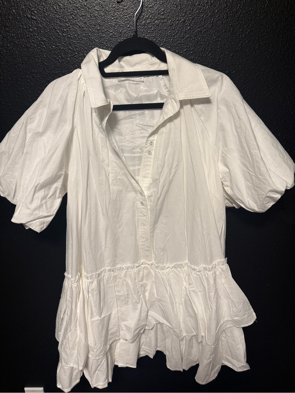 TALULAH White Ruffled Peplum Button-Front dress